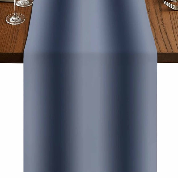 Navy Blue Ombre Short Table Runner 36 Inches Long,Modern Abstract Art Farmhouse Gradient Cotton Linen Table Runners Dresser Scarves,Tabletop Scarf Furniture Cover for Home Dinner Party Decor 13"x36"