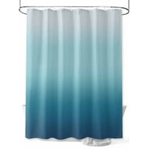 Navy Blue Ombre Stall Shower Curtain, Waterproof Shower Curtains for Bathroom, Teal White Gradient Modern Abstract Art Washable Fabric Cloth Bath Curtain for Bathtub with Hooks 36x72 Inches