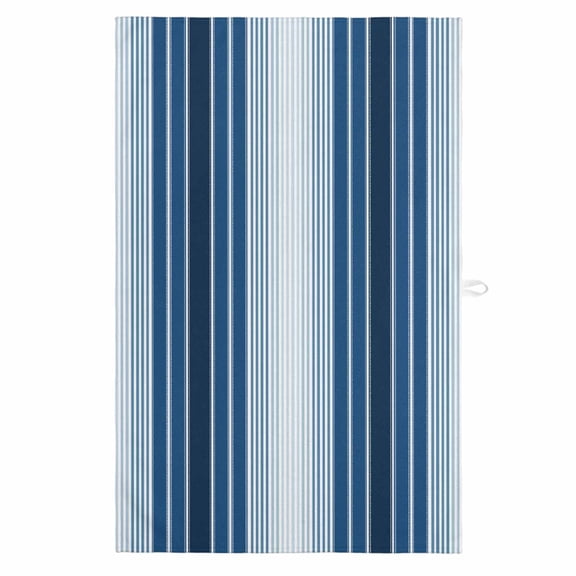 Navy Blue Ombre Stripe Kitchen Towels, Absorbent Microfiber Kitchen Dish Hand Tea Bath Towel, Farmhouse Simple Striped Quick Dry Cleaning Cloth Dishclothes Decorative Sets, (1-PC, 18x28)