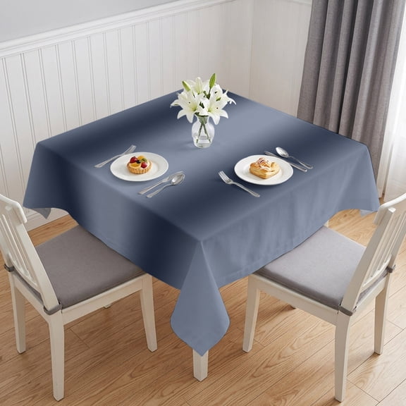Navy Blue Ombre Table Cloth Waterproof Tablecloths, Farmhouse Blue Gradient Modern Art Tablecloth Dining Table Cover for Kitchen Party Tabletop Outdoor, Square Tablecloth 54x54 Inch