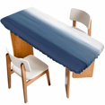 thumbnail image 1 of Navy Blue Ombre Table Cloths for 8 Foot Rectangle Tables, Modern Abstract Art Texture Patio Waterproof Elastic Fitted Tablecloths, Washable Rectangular Table Cover for Camping, 1 of 8