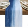 thumbnail image 1 of Navy Blue Ombre Table Runner - 60 Inch Long, Kitchen Dining Table Runner Dresser Scarves, Modern Abstract Art Ocean Oil Painting Farmhouse Decor for Coffee Tables Wedding Party Banquet, 1 of 8