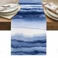 thumbnail image 1 of Navy Blue Ombre Table Runner - 70 Inch Long, Kitchen Dining Table Runner Dresser Scarves, Modern Abstract Art Farmhouse Farmhouse Decor for Coffee Tables Wedding Party Banquet, 1 of 8