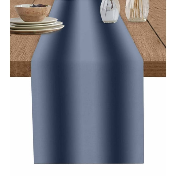 Navy Blue Ombre Table Runner Grey Modern Art Farmhouse Tablerunners 18 x 72 Inch, Table Decorations Tabletop Scarf for Summer Gathering Holiday Farmhouse Kitchen Dining Decor