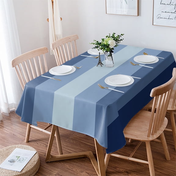 Navy Blue Ombre Tablecloth Rectangle Table Cloth 60x102 , Waterproof Tablecloth Outdoor Table Cloth, Gradient Navy Blue Woods Farmhouse Washable Table Cover for Kitchen Dining Party