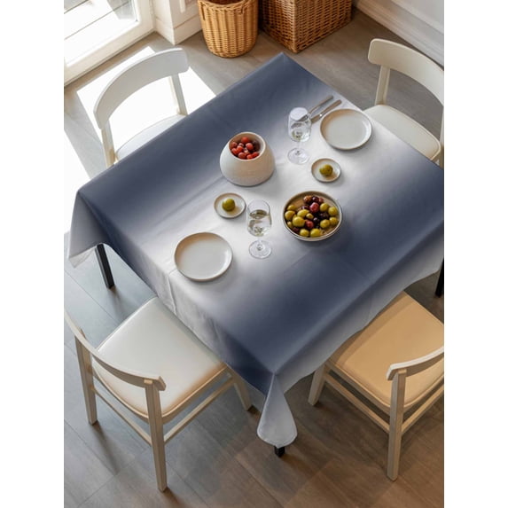 Navy Blue Ombre Tablecloth Square Table Cloth 60x60, Waterproof Outdoor Table Cloth Covers Decorative Table Protector, Farmhouse Modern Art Washable Table Cover for Kitchen Dinning Party