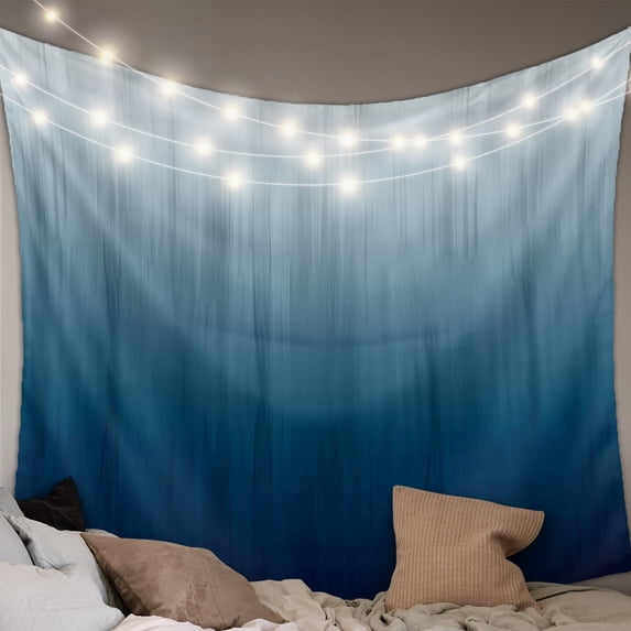 Navy Blue Ombre Tapestry for Bedroom Wall Hanging Tapestry, Contemporary Gradient Abstract Art Ceiling Backdrop Tapestries Poster Blanket Wall Decor for Teens Room Living Room Dorm 59" x 90"