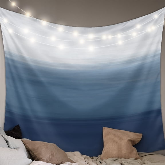 Navy Blue Ombre Tapestry for Bedroom Wall Hanging Tapestry, Modern Abstract Art Texture Ceiling Backdrop Tapestries Poster Blanket Wall Decor for Teens Room Living Room Dorm 59" x 90"