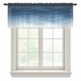 thumbnail image 1 of Navy Blue Ombre Valance Curtains for Kitchen/Living Room/Bathroom/Bedroom Window, Rod Pocket Small Topper Half Short Window Curtains Voile Sheer Scarf, Modern Moire Wave Gradient 60"x18", 1 of 8