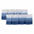 thumbnail image 1 of Navy Blue Ombre Valances for Windows, Decorative Rod Pocket Window Valance Curtains, Farmhouse Modern Gradient Short Curtain Drapes for Kitchen/Bathroom/Living Room, 2 Panels, 42" W x 12" L, 1 of 8