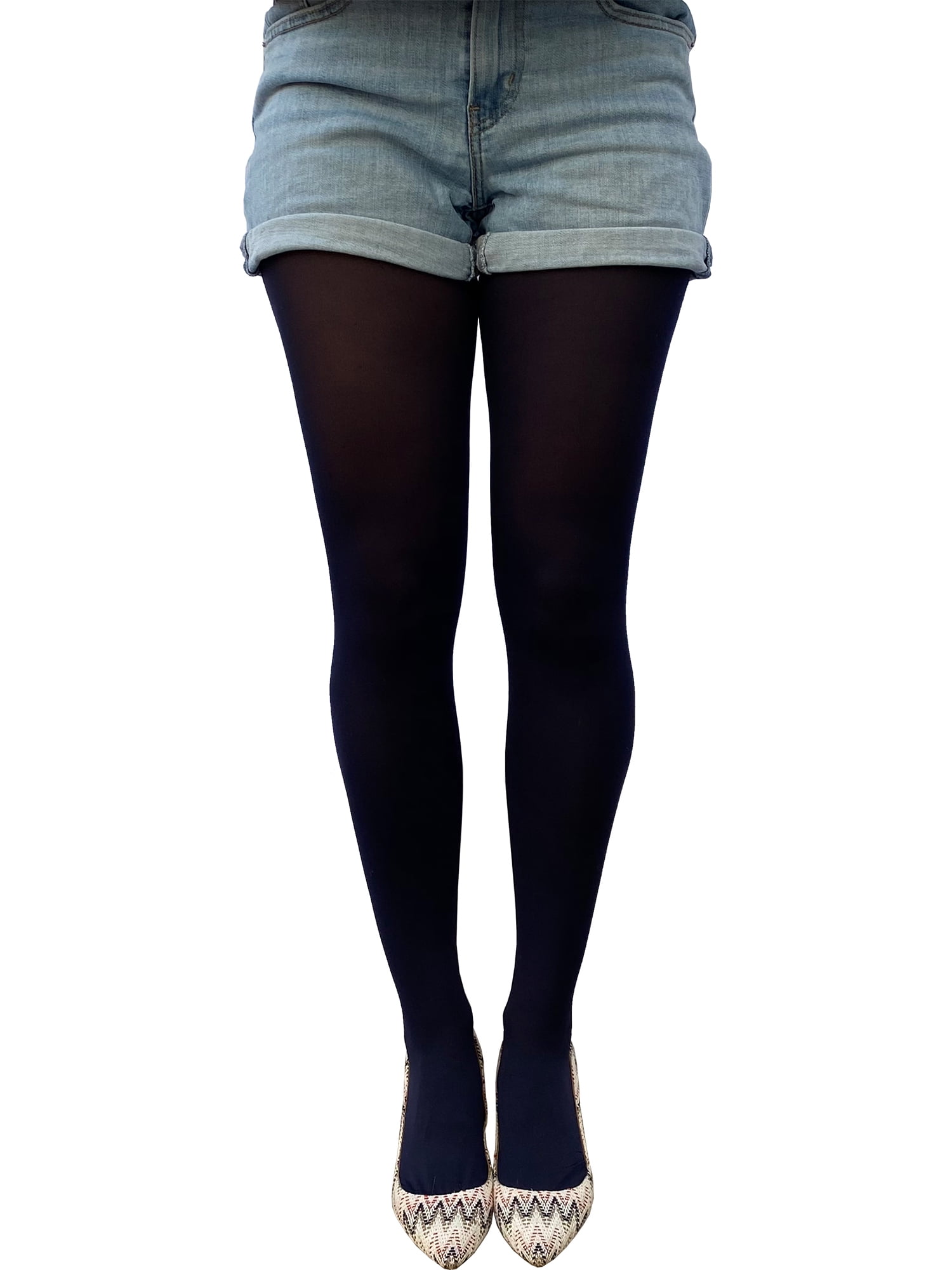 Navy Blue Opaque Full Footed Tights 80D, Pantyhose for Women 