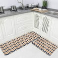 thumbnail image 1 of Navy Blue Orange Geometric Stripes Kitchen Rugs Abstract Minimalist Line Geometry Mid Century Modern Fashion Bathroom Rugs Kitchen Sink Laundry Bath Mats Bedroom Carpet, 1 of 3