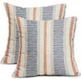 thumbnail image 1 of Navy Blue Orange Pillow Covers 20x20 Set of 2 Gray Grey Dot Print Striped Boho Decorative Outdoor Pillowcases Rustic Farmhouse Decorative Throw Cushion Case Decor for Couch Sofa Bed, 1 of 1