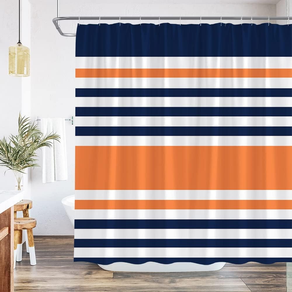 Blue And Orange Shower Curtain