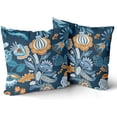 thumbnail image 1 of Navy Blue Outdoor Pillow Covers 18x18 Inch Set of 2 Boho Floral Outdoor Indoor Throw Pillow Covers Modern Navy Farmhouse Pillowscase Cotton Square Cushion Covers for Sofa Couch Bedroom Home Decor, 1 of 6