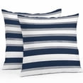 thumbnail image 1 of Navy Blue Outdoor Pillow Covers Pack of 2 and Grey Stripe Abstract Geometric Striped Waterproof Throw Pillow Covers Decorative Cushion Cases for Patio Garden Tent Balcony Couch 20x20 inch, 1 of 8