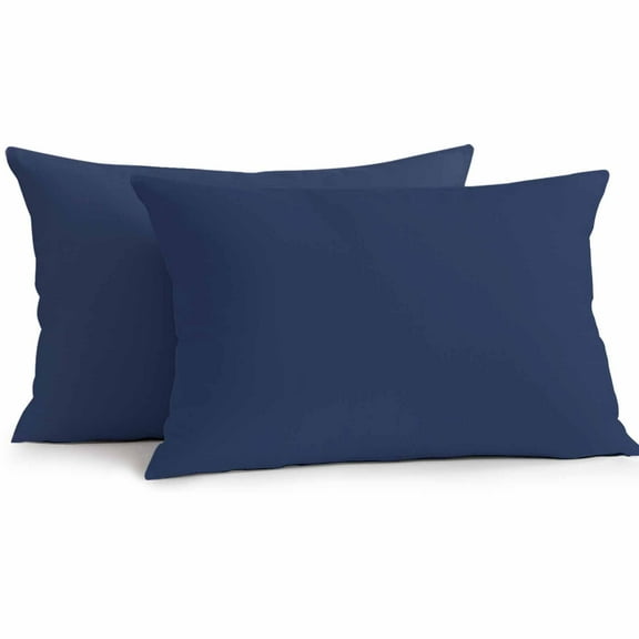 Navy Blue Outdoor Pillow Covers Pack of 2 Solid Color Waterproof Throw Pillow Covers Decorative Cushion Cases for Patio Garden Tent Balcony Couch 20x12 inch