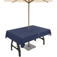 thumbnail image 1 of Navy Blue Outdoor Tablecloth with Umbrella Hole and Zipper, Solid Color Table Cover for Rectangle Tables Waterproof Tabletop Collection for Patio, Garden, Picnic, Camping 60 x 84 inch, 1 of 6
