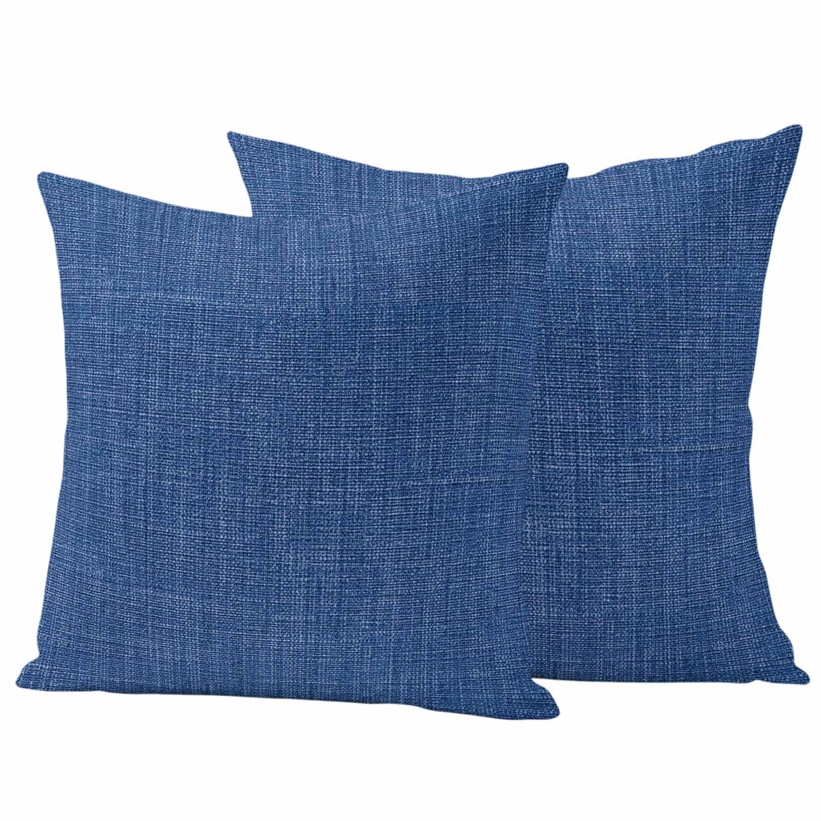 Navy Blue Outdoor Waterproof Pillow Covers, Vintage Country Monochrome Farmhouse Decorative Square Throw Pillowcase Sofa Cushion Sham for Patio/Couch/Chair, 16"x16" 2 Pack
