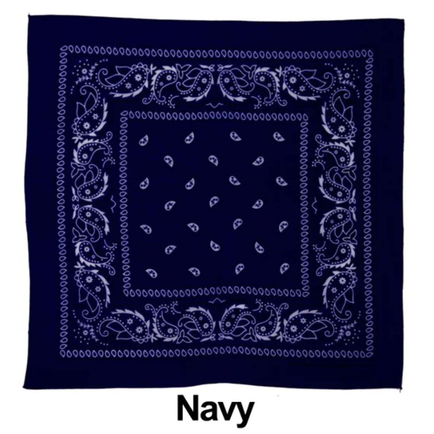 Navy blue paisley design print cotton bandana