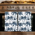 thumbnail image 1 of Navy Blue Palm Tree Kitchen Towels Set of 2, Coastal Trees Summer Tropical Botanical Absorbent Dish Towels for Kitchen, Microfiber Hand Towel, Quick Drying Tea Towel for Cleaning Dishcloths, 1 of 7