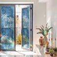 Navy Blue Palm Tree Window Privacy Film Summer Tropical Beach Country ...