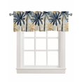 thumbnail image 1 of Navy Blue Palm Trees Kitchen Valances for Windows Farmhouse Linen Window Valance Curtain for Living Room Window Treatment Vintage Summer Botanical Watercolor Valance Rod Pocket Topper, 42 x 18 Inch, 1 of 6