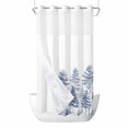 thumbnail image 1 of Navy Blue Pastoral Tree No Hook Shower Curtain Waterproof, Bathroom Curtains with Snap in Liners and See Through Top Window, Vintage Botanical Spring Hotel Style Bathtub Curtains Shower 54"Wx78"L, 1 of 8