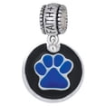thumbnail image 1 of Navy Blue Paw on Black Disc - Faith Hope Love Charm Bead, 1 of 1