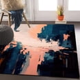 thumbnail image 1 of Navy Blue Peach Pink Retro Abstract Area Rug For Living Room Bedroom Dining Room Modern Contemporary Washable Carpet Home Office Soft Kitchen Rug 1x2ft, 1 of 6