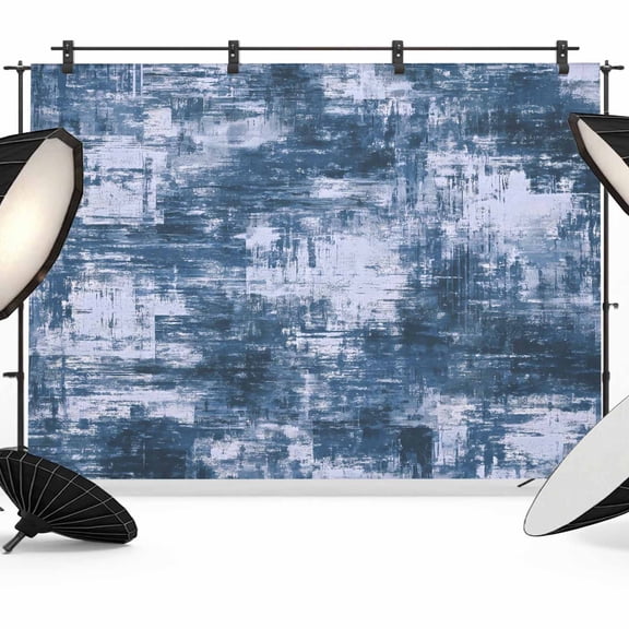 Navy Blue Photography Backdrop 7x5FT, Modern Abstract Gradient Blue Geometric Texture Photo Backdrops, Background for Photography Studio Photo Studio Background, Back Drop for Photoshoot
