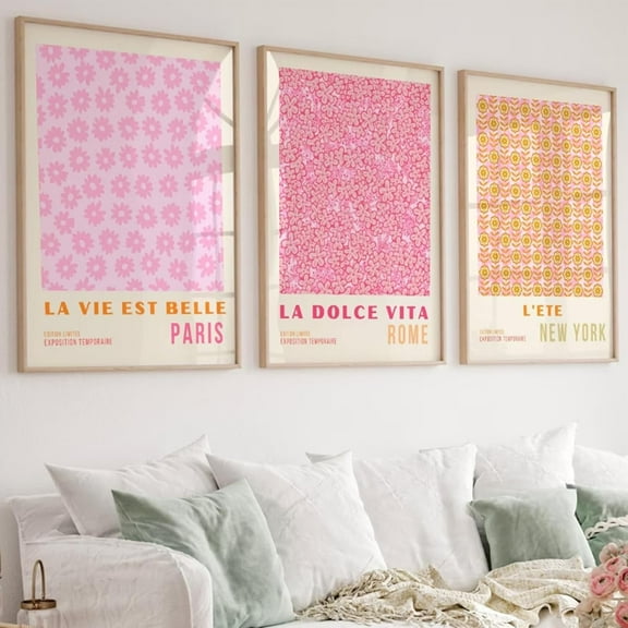 Navy Blue Pictures Wall Art Abstract Modern Painting Canvas Brown Watercolor Wall Art Decor Abstract Blue Poster Minimalist Graffiti Prints Artwork for Living Room 16x24 Inch Framed Set of 3