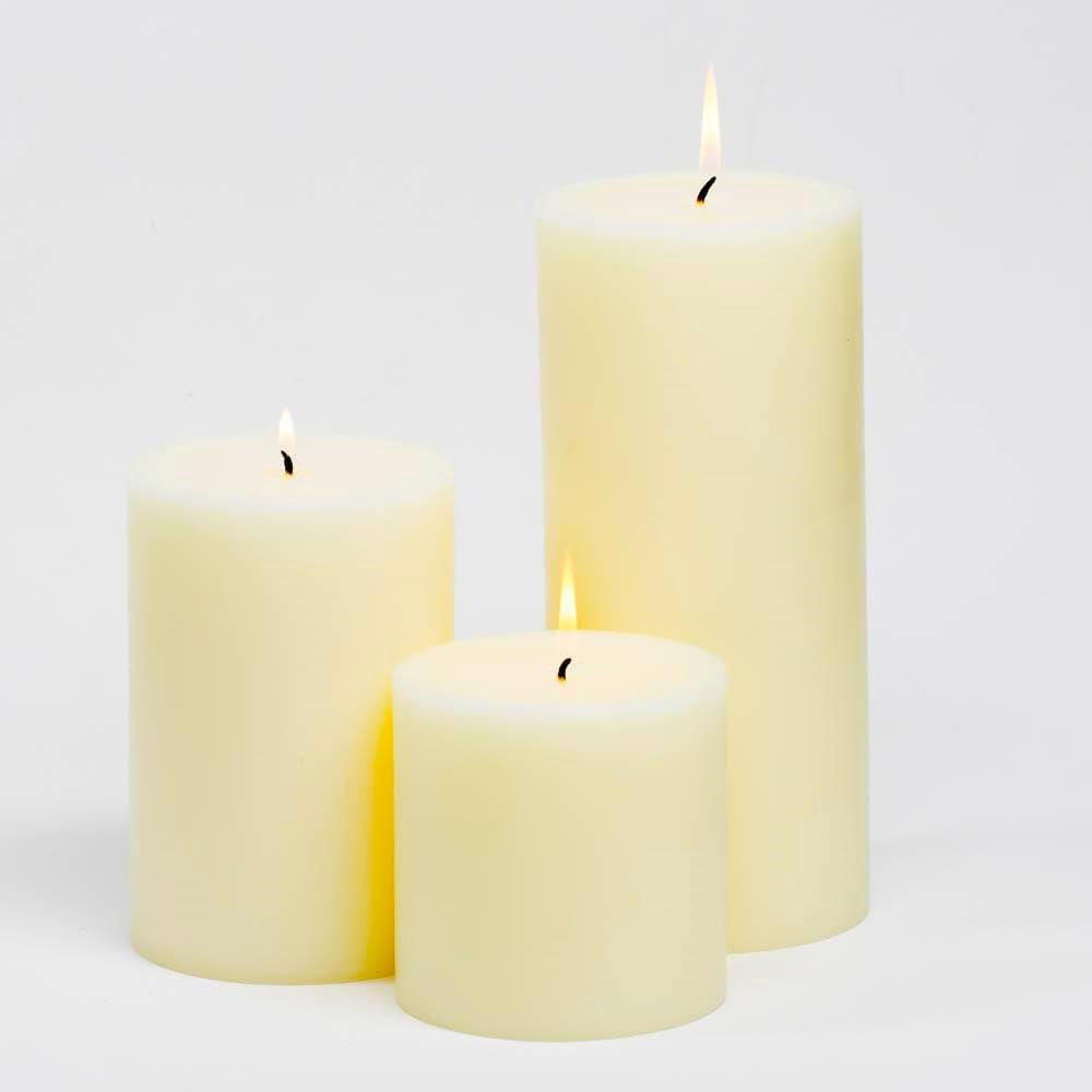 Navy Blue Pillar Candles Set Of 3 Small