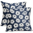 thumbnail image 1 of Navy Blue Pillow Covers 16X16 Inch White Floral Daisy Geometry Decorative Couch Pillow Cases Spring Summer Flower Throw Pillows Set of 2 Farmhouse Home Decor for Room Porch Patio Couch Outdoor, 1 of 6