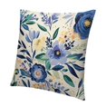 thumbnail image 1 of Navy Blue Pillow Covers Blue White Floral Roses Throw Pillow Case Watercolor Flowers Modern Quote Decorative Cushion Cover for Home, 1 of 5