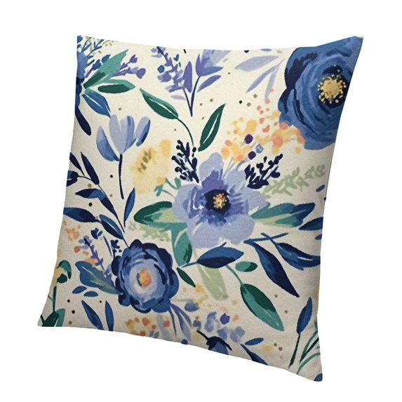 Navy Blue Pillow Covers Blue White Floral Roses Throw Pillow Case Watercolor Flowers Modern Quote Decorative Cushion Cover for Home