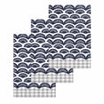 thumbnail image 1 of Navy Blue Pine Leaves Kitchen Dish Towels for Drying Dishes Set of 3, Abstract Art Geometric Gray Plaid Waffle Weave Microfiber Hand Tea Bathroom Towels Quick Dry & Absorbent Towel 15.7x23.6, 1 of 7