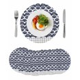 thumbnail image 1 of Navy Blue Pine Leaves Round 13 Inch Placemats Set of 6, Abstract Art Geometric Gray Plaid HeatResistant Non Slip Place Mats for Dining Table, Wipeable Braided Kitchen Table Mats for Housewarming, 1 of 9