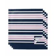 thumbnail image 1 of Navy Blue Pink Striped Cloth Napkins Set of 4 Reusable Dinner Napkins, Gradient Horizontal Lines Cocktail Napkin Washable Table Napkins for Wedding/Holiday Party/Baby Shower 20"x20", 1 of 7