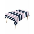 thumbnail image 1 of Navy Blue Pink Striped Table Cloth, Modern Minimalist Ombre Lines Waterproof Tablecloth for Rectangle Tables, Reusable Washable Fabric Table Cover for Restaurant Kitchen Dining Tables 54"x108", 1 of 6
