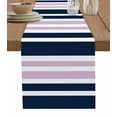 thumbnail image 1 of Navy Blue Pink Striped Table Runner 48 Inches, Modern Minimalist Ombre Lines Bed Runner Dresser Scarves Tabletop for Indoor Outdoor Parties/Ceremony/Banquet, 13" x 48", 1 of 8