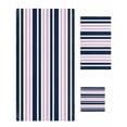 thumbnail image 1 of Navy Blue Pink Striped Towel Set of 3, Soft Microfiber Bath Towels, Hand Towel, Washcloths, Gradient Horizontal Lines Quick-Dry Absorbent Towels for Bathroom Kitchen Hotel Beach Gym Spa, 1 of 7