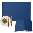 thumbnail image 1 of Navy Blue Placemats Set of 4, Modern Rustic Deep Blue Solid Cover Washable Wipeable Table Mats for Dining Tables, Indoor Outdoor Kitchen Place Mats for Holiday Party Table Decor, 1 of 9