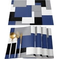 thumbnail image 1 of Navy Blue Placemats Set of 4,Non Slip Washable Table Mats Set, Black Abstract Art Patchwork Table Placemats for Kitchen Dining Table,Wedding Holiday Party Decoration, 1 of 5