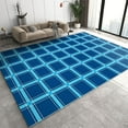 thumbnail image 1 of Navy Blue Plaid Area Rug Geometric Checkered Texture Farmhouse Rugs, with Anti-Slip Backing Washable Indoor Carpet for Living Room Bedroom Kitchen Entryway Floor Mat 5x8ft, 1 of 7