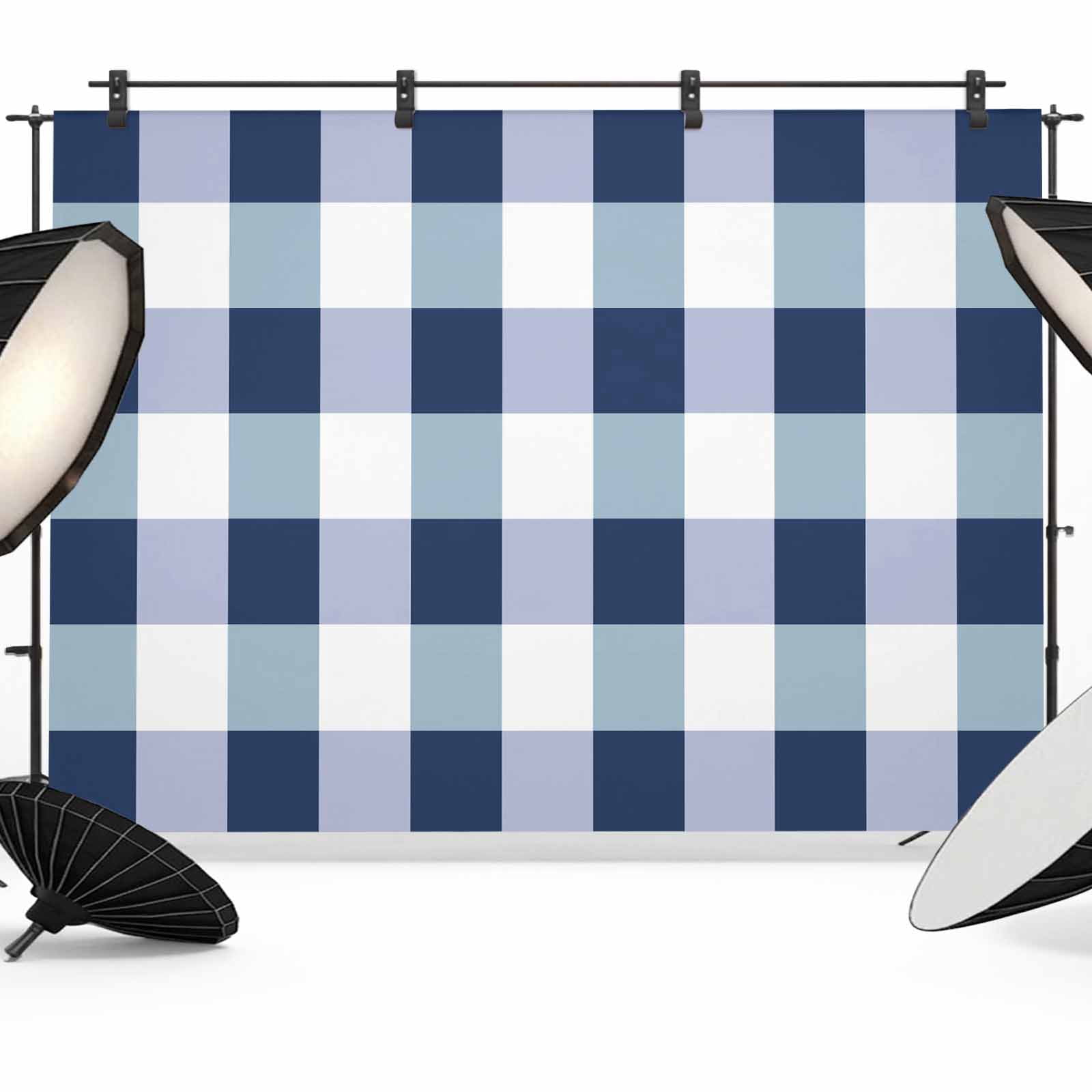 Navy Blue Plaid Backdrop for Photoshoot,Photography Photo Studio ...
