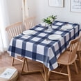 thumbnail image 1 of Navy Blue Plaid Check, Tablecloth Rectangle Table Cloth 52x70 , Waterproof Tablecloth Outdoor Table Cloth, Geometrical Abstract Lattice Washable Table Cover for Kitchen Dining Party, 1 of 8