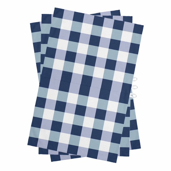 Navy Blue Plaid Kitchen Towels Set of 3, Water Absorbent Dish Towel, Spring Farmhouse Buffalo Checkered Decorative Hand Towels - Quick Drying Cloth for Cooking Baking, 18x28 Inch