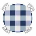 thumbnail image 1 of Navy Blue Plaid Round Tablecloth for 45-54 Inch Tables,Fitted Table Cover with Elastic Edge,Spring Farmhouse Buffalo Checkered Waterproof Outdoor Table Cloth Protector for Patio Garden Dinner Picnic, 1 of 9