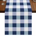 thumbnail image 1 of Navy Blue Plaid Table Runner 70 Inches Long,Spring Farmhouse Buffalo Checkered Cotton Linen Table Runners Dresser Scarves,Decorative Tabletop Scarf Furniture Cover for Home Dinner Party 13"x70", 1 of 8